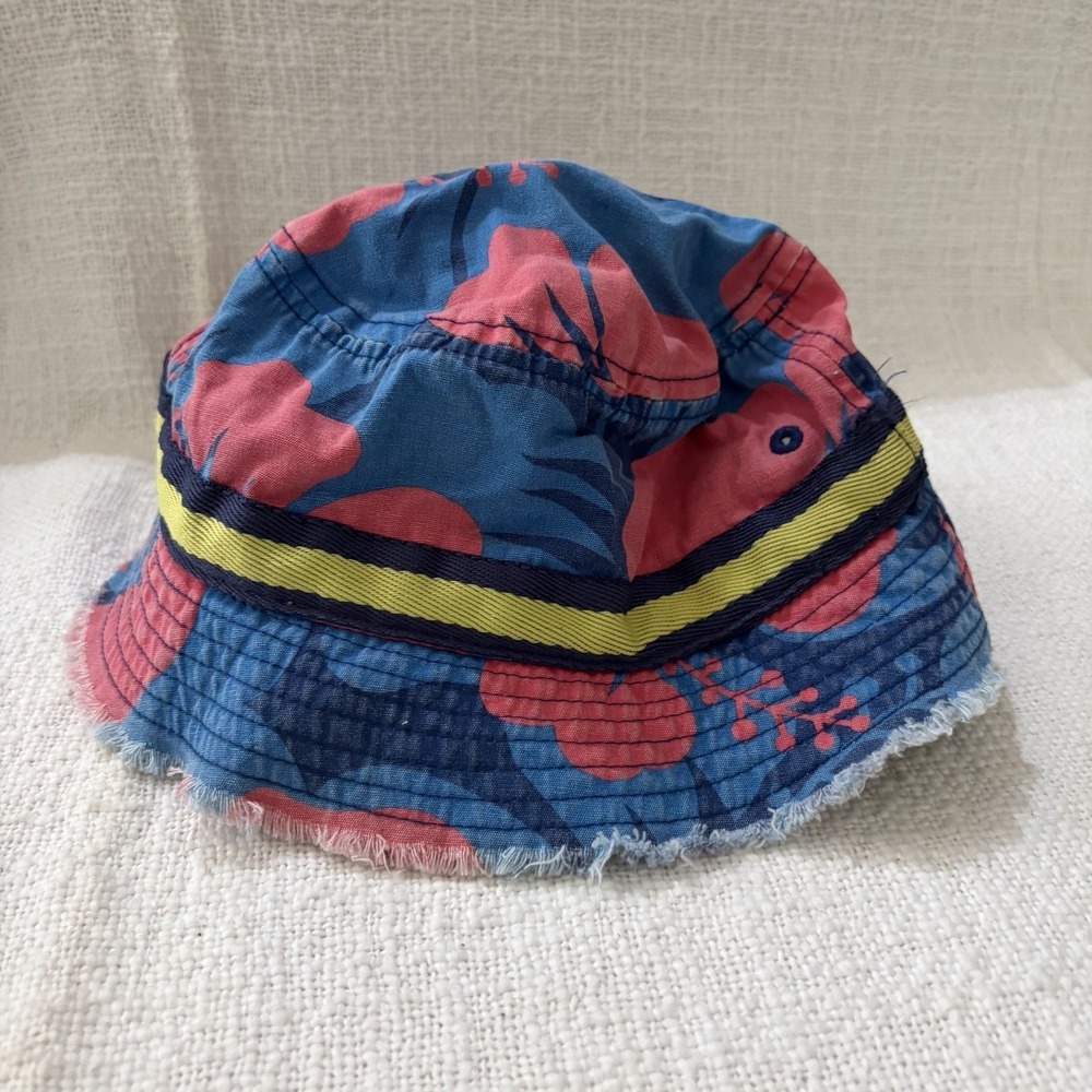 Mini Boden size 2-6 years Tropical  Cotton Bucket Hat Vacation‎ Coastal Preppy